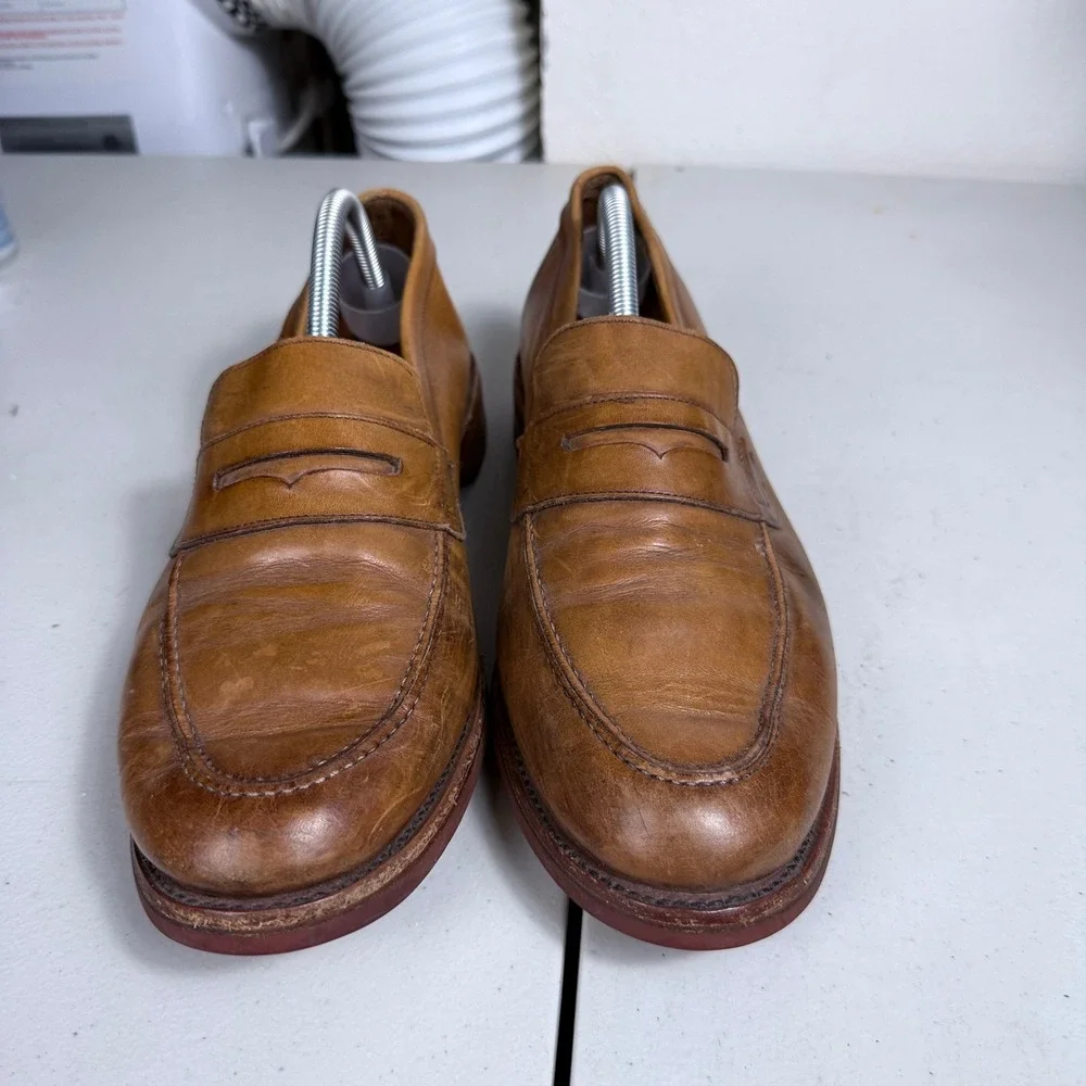 Allen Edmonds Archer Penny Loafer Mens 11.5 D Tan Leather Dainite Sole 1446